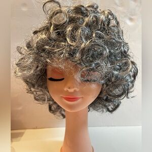 CYNTHIA Grandma Wigs Salt&Pepper Color synthetic full cap elastic